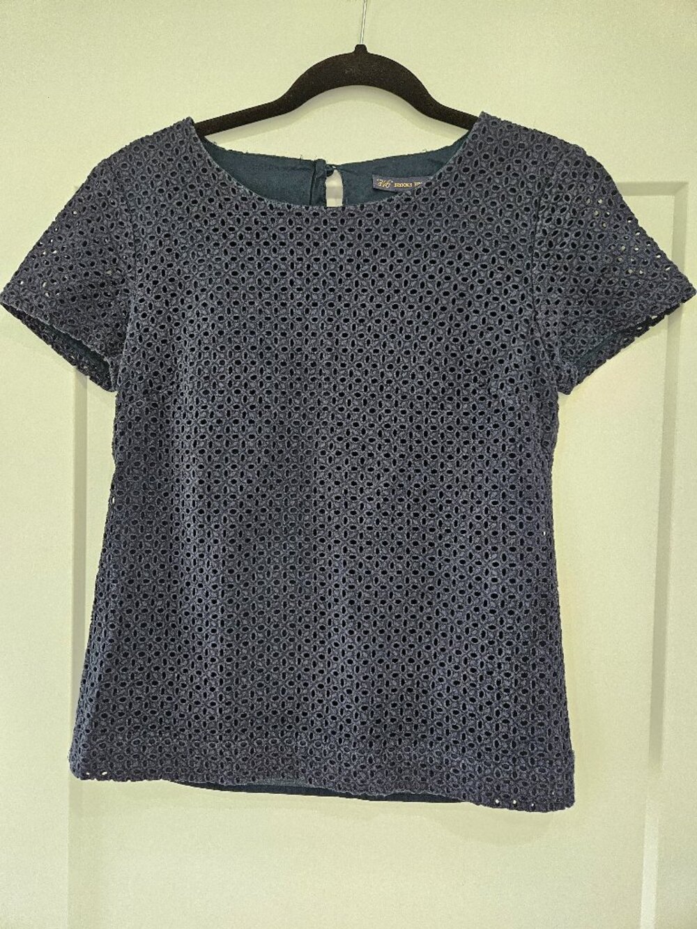 Blue embroidered top